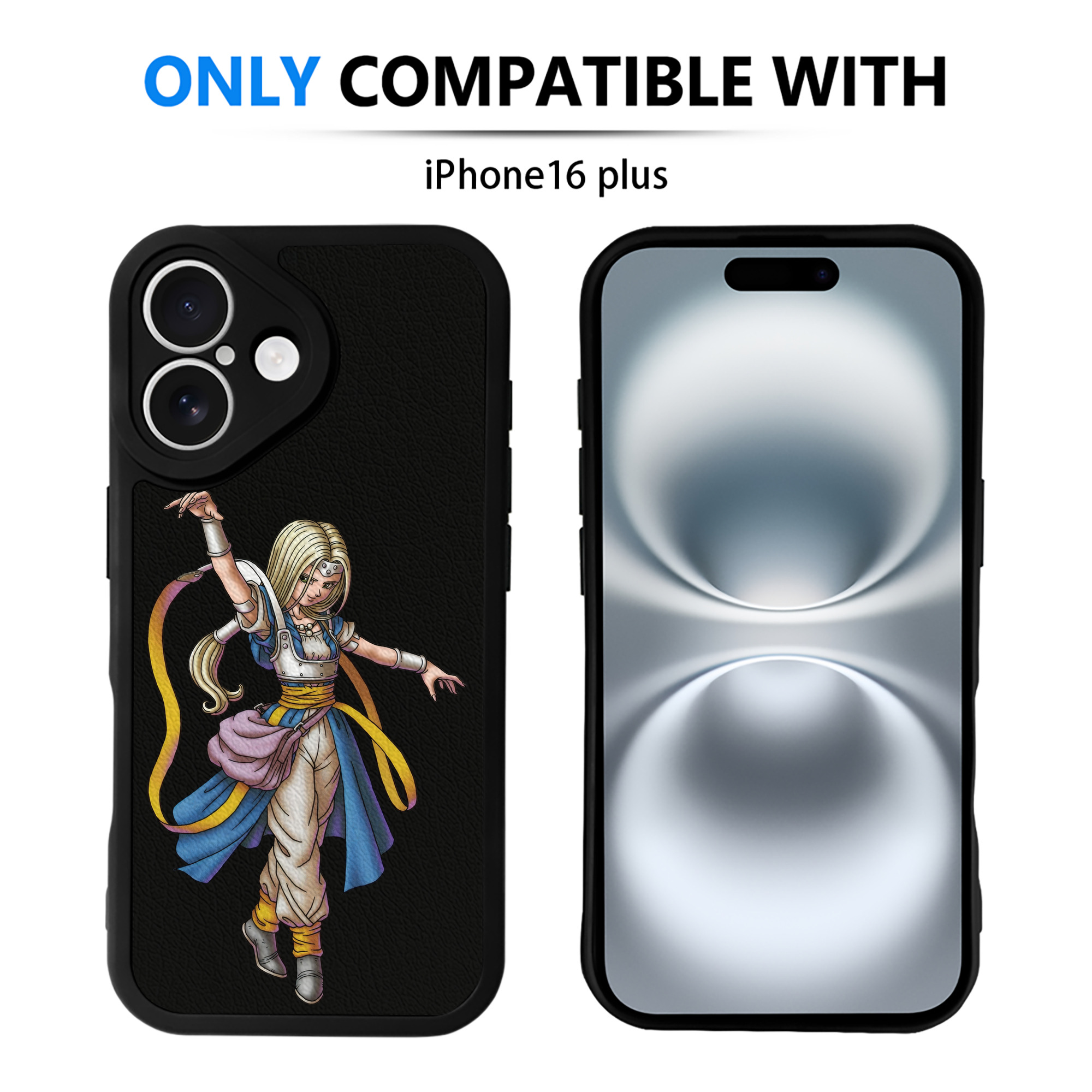 （画像用） ドラゴンクエスト Doragon Kuesuto Dragon Quest 【iPhone 16シリーズ対応】シリコンスマホケース（レザー調） 材質：シリコン